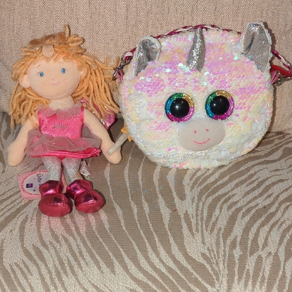 Sparkly Unicorn Bag and July Franceska Doll Set